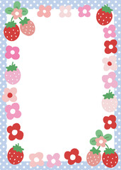 딸기 꽃 프레임