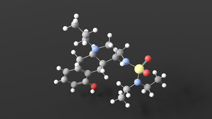 quinagolide molecule 3d, molecular structure, ball and stick model, structural chemical formula norprolac