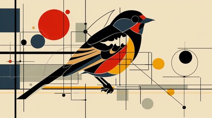 Geometric Bird Symbol