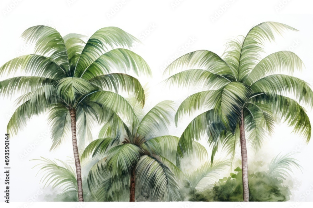 Canvas Prints painting of coconut tree nature outdoors plant.