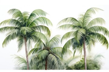 Fototapeta premium Painting of coconut tree nature outdoors plant.