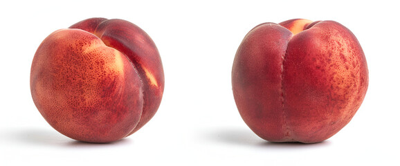 Ripe nectarine isolated on a white background ,Fresh red juicy natural apples on white isolated background