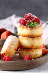 cheese pancakes with fresh berries for breakfast