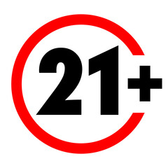 Under 21 forbidden round sign prohibition symbol vector 10 eps