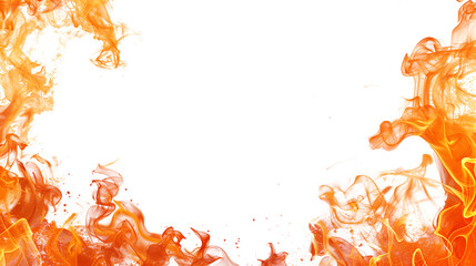 Fototapeta premium Fire border flame picture frame isolated transparent background 16-9, PNG