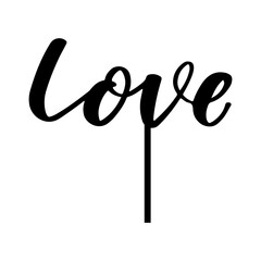 Wedding cake toppers with Love Lettering. Heart shape, silhouette couple. Vector laser cut files. Food, cupcake decoration. Cake Topper design calligraphy Handwritten Celebration Perfect for scrap boo