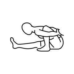 Marichyasana (Sage Marichi Pose) line icon. A man does yoga