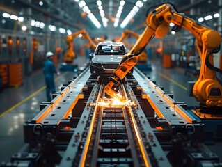 Cutting Edge Automotive Manufacturing with Robotic Automation on Assembly Line