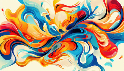 Fototapeta premium abstract vector illustration of colorful liquid swirls 