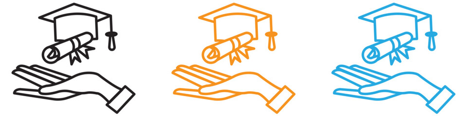 Accessible or free education icon vector logo set collection for web app ui