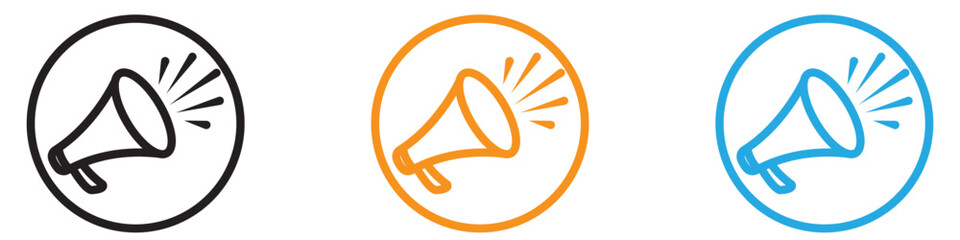 announce in loudspeaker icon vector logo set collection for web app ui