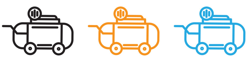 Air compressor pump icon vector logo set collection for web app ui