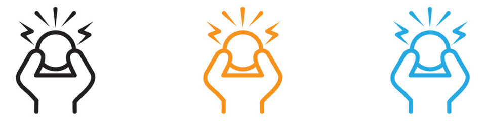 Anxiety icon vector logo set collection for web app ui