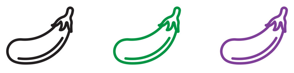 aubergine icon vector logo set collection for web app ui