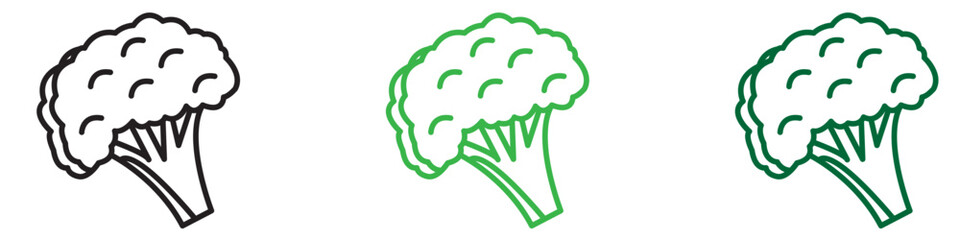 broccoli icon vector logo set collection for web app ui