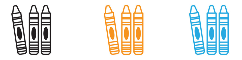 Crayons icon vector logo set collection for web app ui