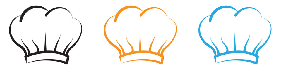 Chef hat icon vector logo set collection for web app ui