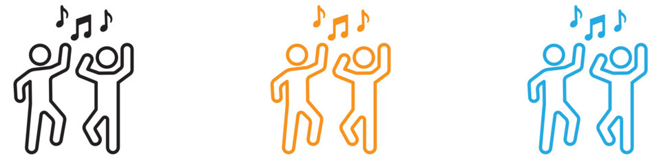 dance icon vector logo set collection for web app ui