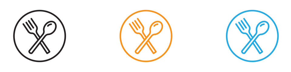 Cutlery icon vector logo set collection for web app ui