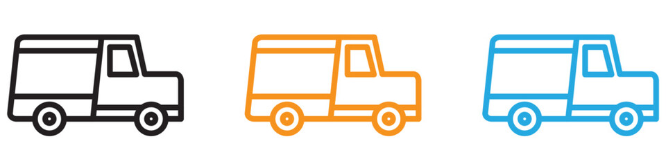 delivery truck icon vector logo set collection for web app ui