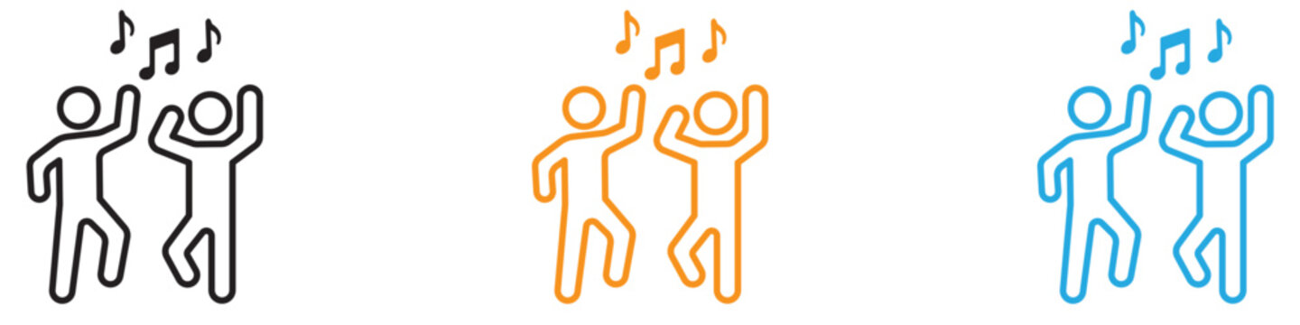 dance icon vector logo set collection for web app ui