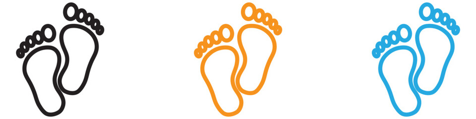 Footprints icon vector logo set collection for web app ui