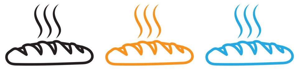 fresh bread icon vector logo set collection for web app ui