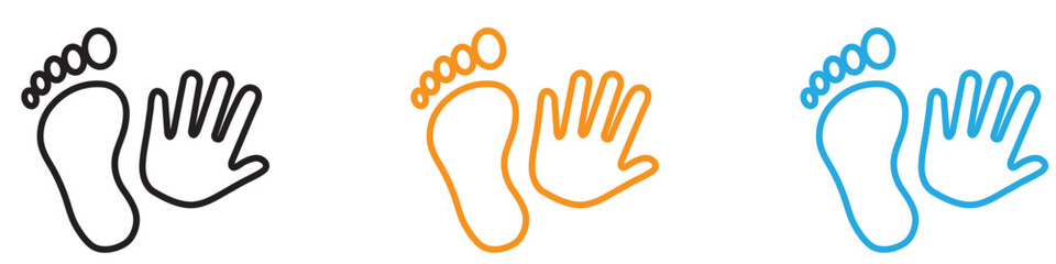 hand and foot icon vector logo set collection for web app ui