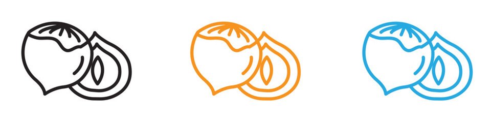 Hazelnut icon vector logo set collection for web app ui