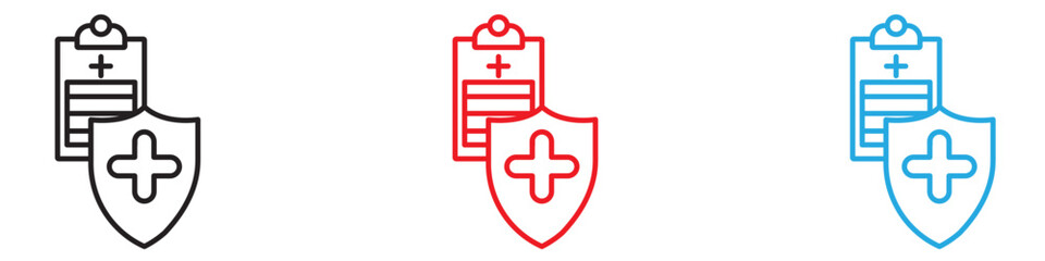 Health insurance icon vector logo set collection for web app ui
