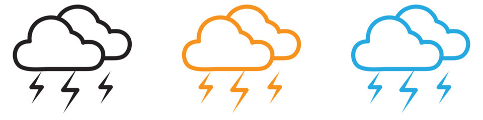 Lightning icon vector logo set collection for web app ui