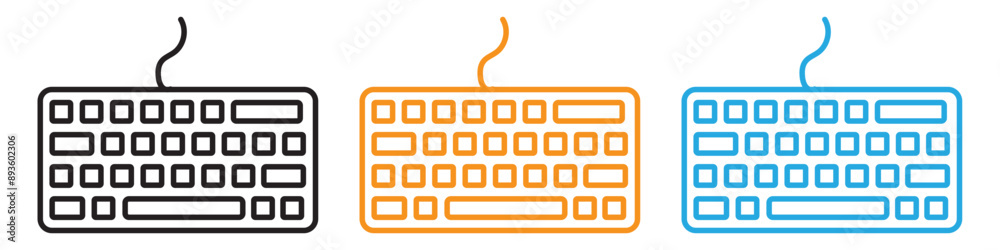 Fototapete Keyboard icon vector logo set collection for web app ui
