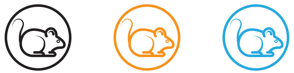 Obraz premium Mouse animal icon vector logo set collection for web app ui