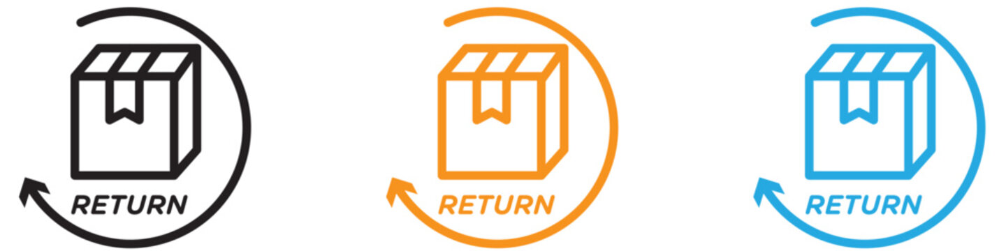 product return Box icon vector logo set collection for web app ui
