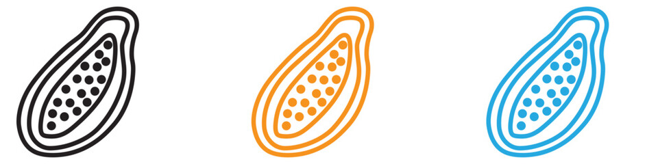 Papaya icon vector logo set collection for web app ui