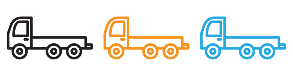 Pickup truck icon vector logo set collection for web app ui