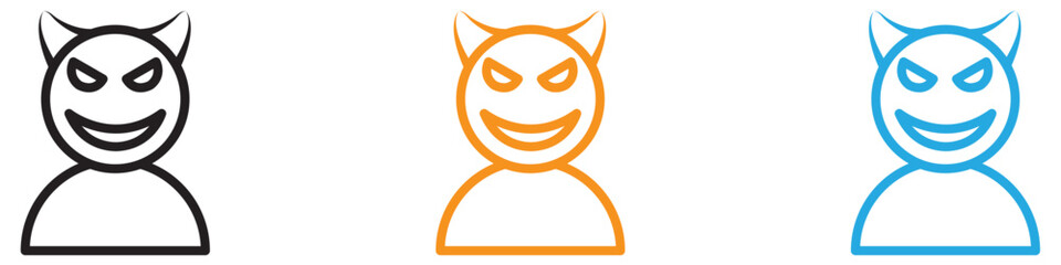 satan evil icon vector logo set collection for web app ui