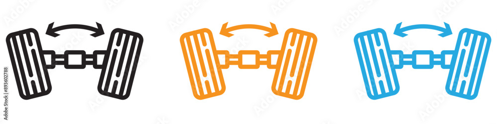 Poster wheel alignment icon vector logo set collection for web app ui