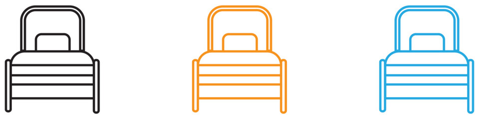 Single bed icon vector logo set collection for web app ui