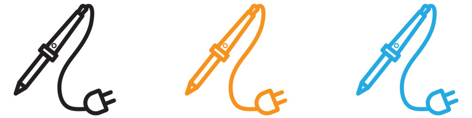 Soldering iron icon  vector logo set collection for web app ui