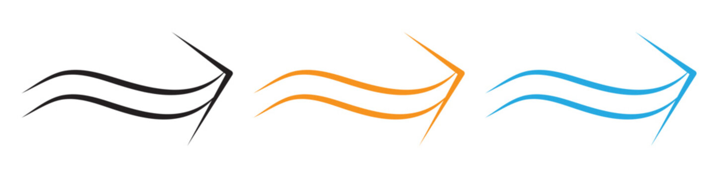 undulating arrow icon vector logo set collection for web app ui