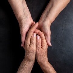 Mani che accolgono altre mani - aiuto e supporto anziani