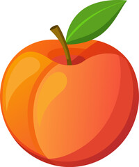 High-Quality Nectarine on White Background - EPS