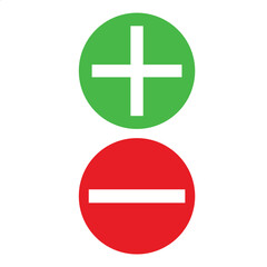 Fototapeta premium Plus and Minus in Green and Red Color. isolated on white background. EPS 10/AI