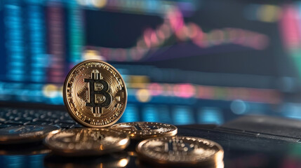 Concetto di investimento in criptovalute e bitcoin