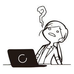 ビジネス_ノートパソコンで作業をする若い女性