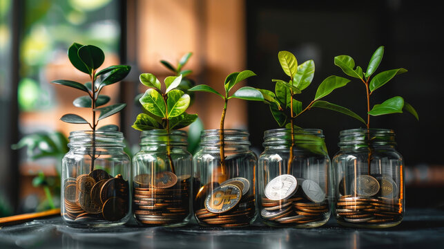 Concetto di investimento in criptovalute e bitcoin