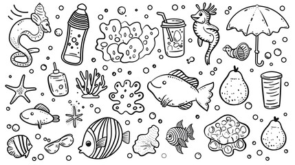 Vibrant Underwater Marine Life Ecosystem with Tropical Fish and Coral Reef