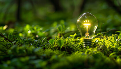 Lampadina ecologica verde, concetto di energia pulita