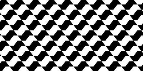 Sao Paulo sidewalk pattern. Famous Brazilian beach promenade. Repeated black and white curved texture in Portuguese pavement style. Wall or floor mosaic tile background. Vector graphic illustration.